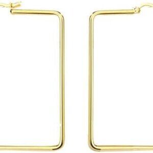 Gold Geometric Hexagon Square Hoop Earrings for Women Lightweight Stylish Gift